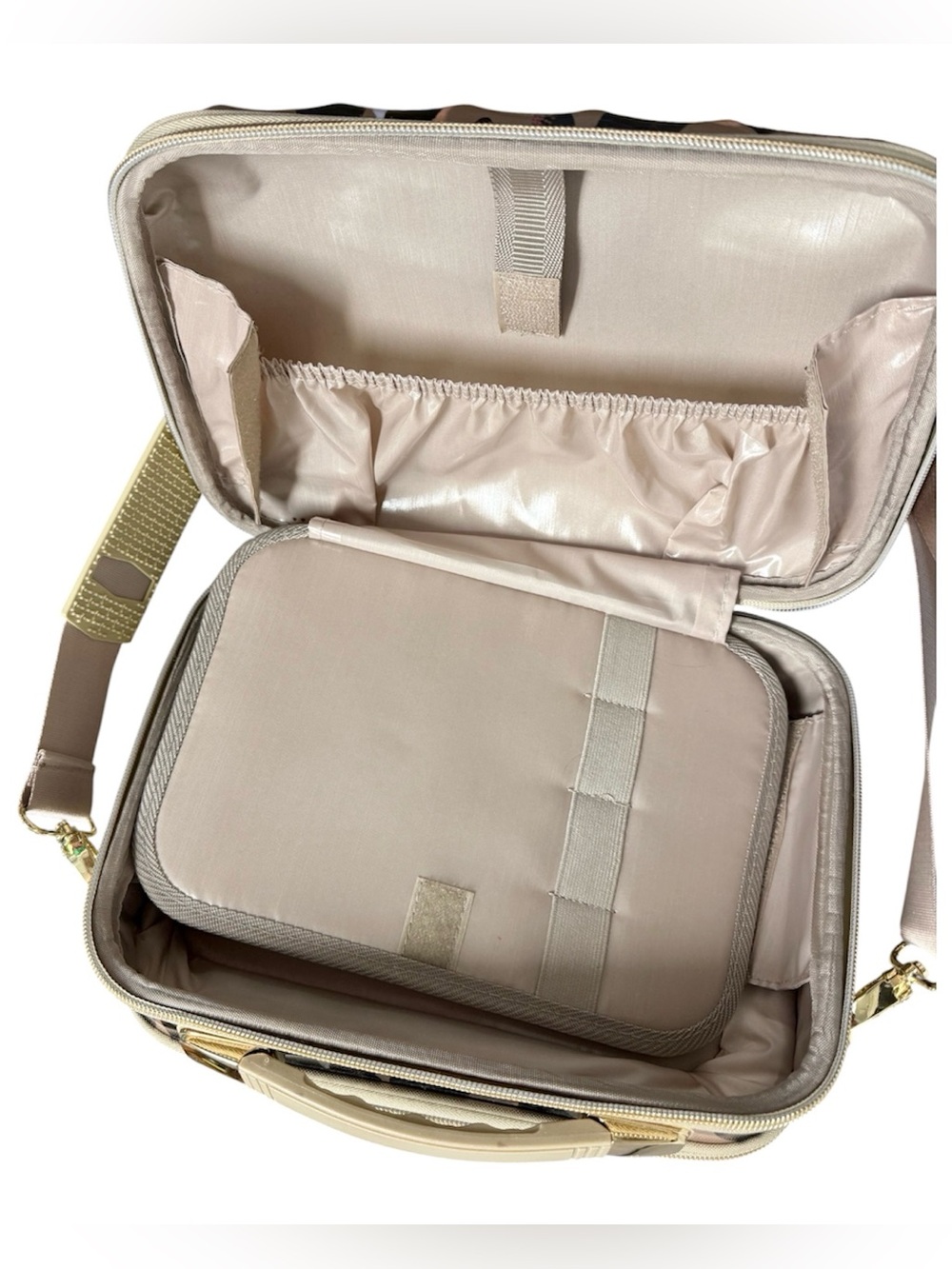 Triforce Beige Leopard Print Travel Crossbody Bag with Adjustable Strap - Picture 4 of 9